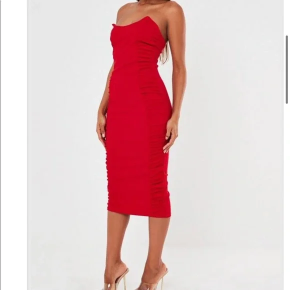 strapless open back dress The Nikita Dress | Reformation main image 1